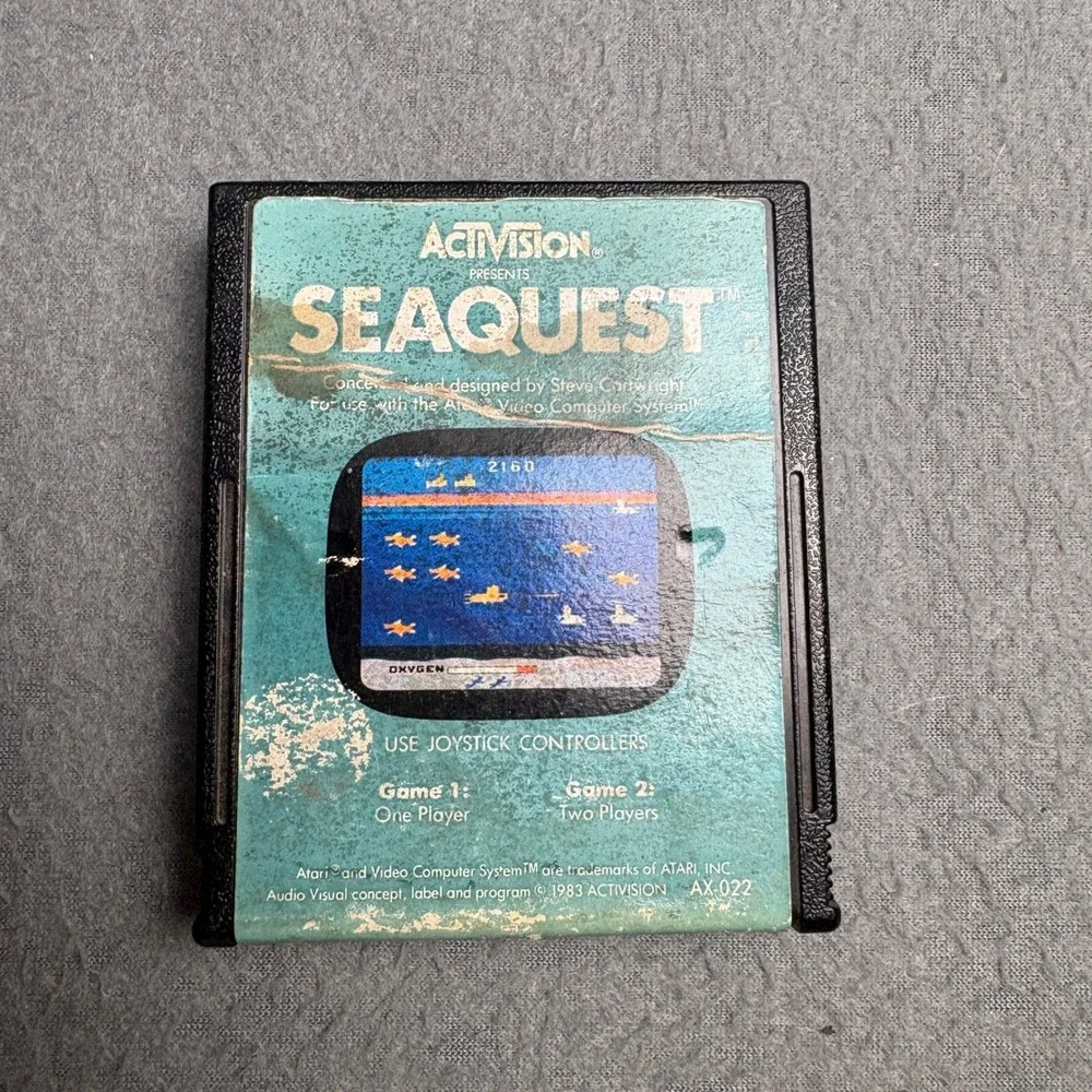 Atari 2600 Game Cartridge Lot of 6 Seaquest Demon Attack Video Pinball Football